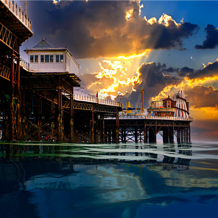 Sunset at the Palace Pier in Brighton By Brian Roe