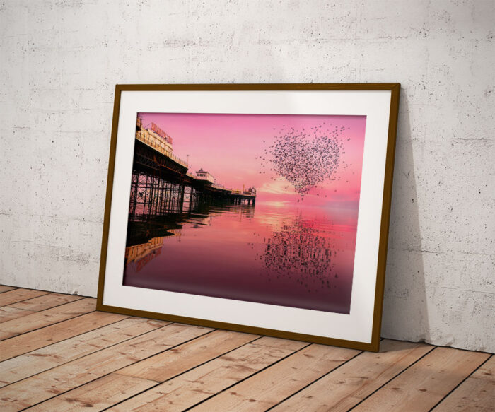 Palace Pier Love Heart Murmurations in frame2 By Brian Roe