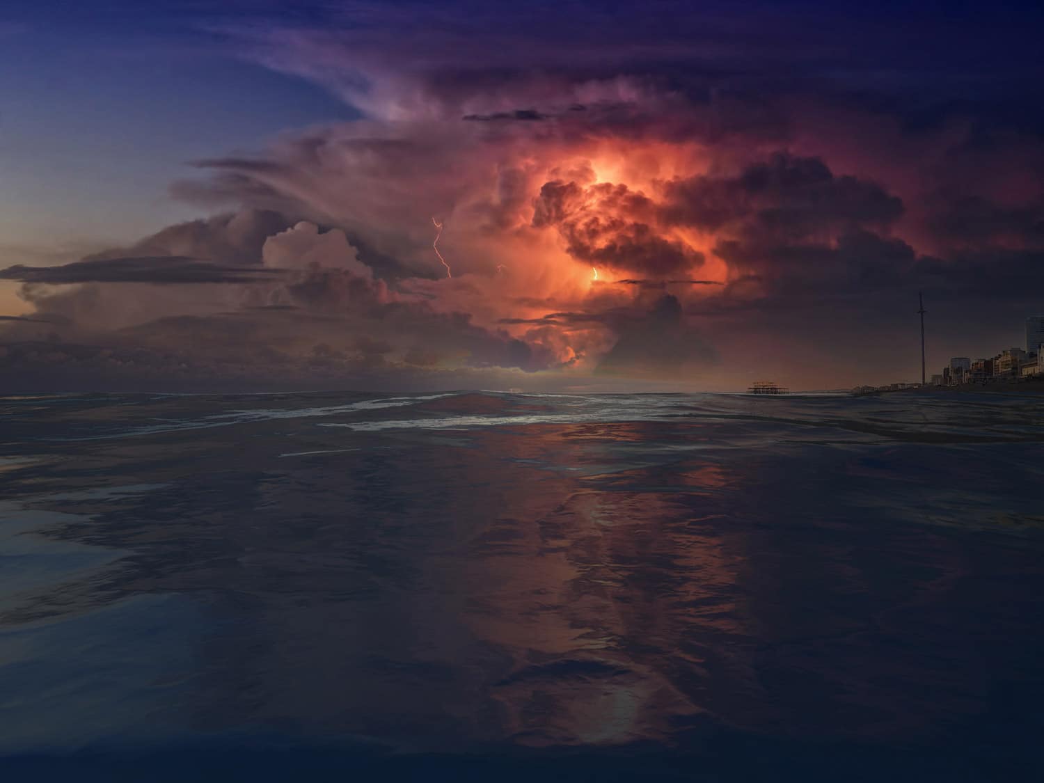 Tempest. dramatic skies over the West Pier. By Brian Roe