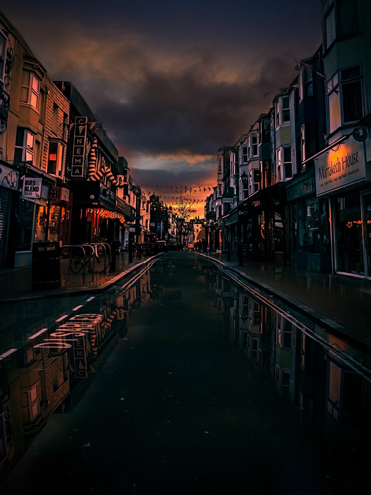 Gardener Street Brighton, after the storm. By Brian Roe