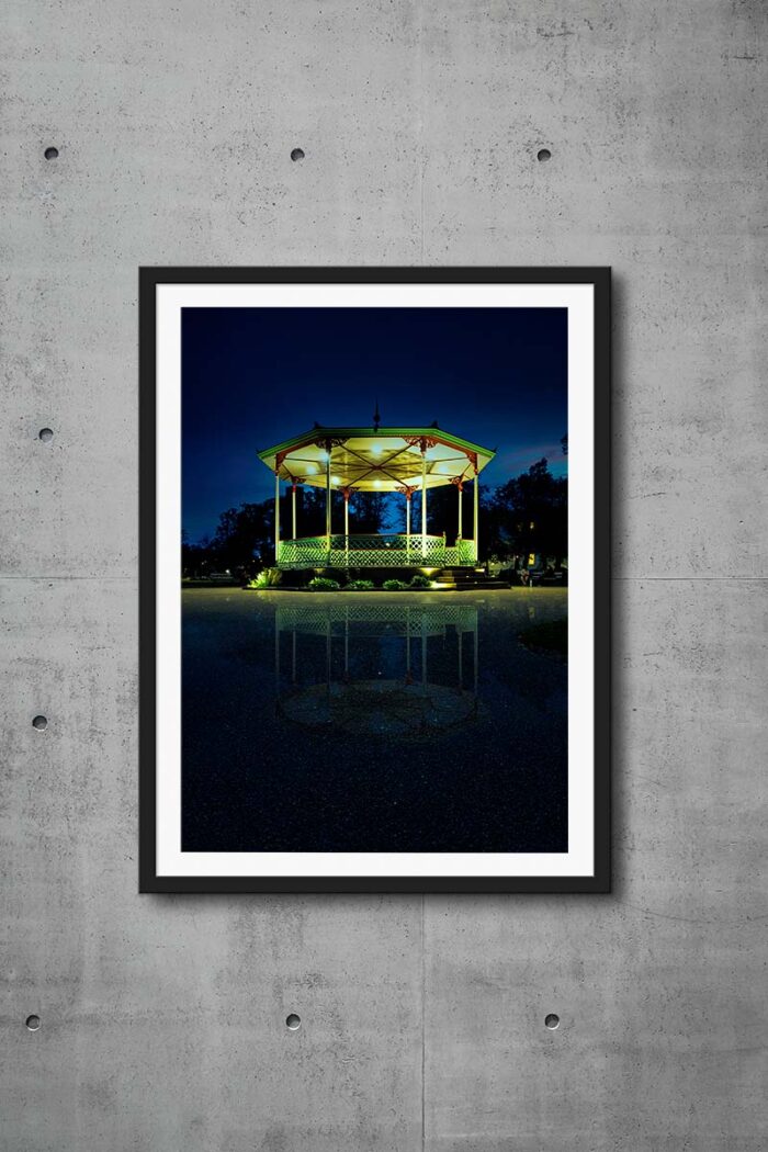 Brian Roe- The Bandstand in the Pump Room Gardens in Leamington Spa. Photo in frame.