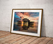 West Pier Reflections By Brian Roe - in angled frame