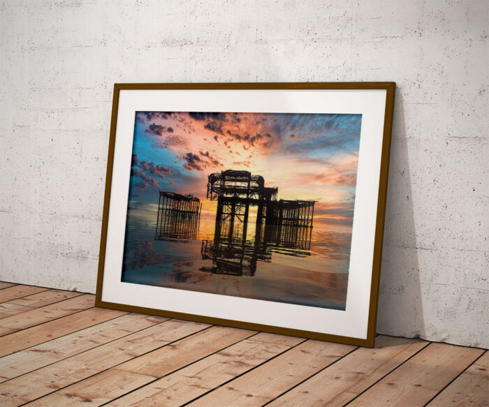 West Pier Reflections By Brian Roe - in angled frame