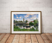 Elephants in the River Leam framed 2 - Leamington Spa