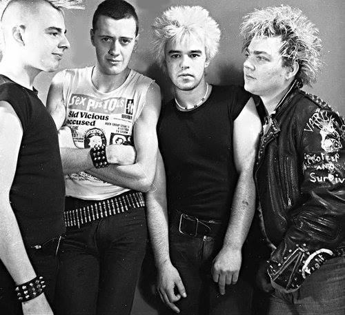 The Varukers in 1983 With Brian Roe. black and white photo.