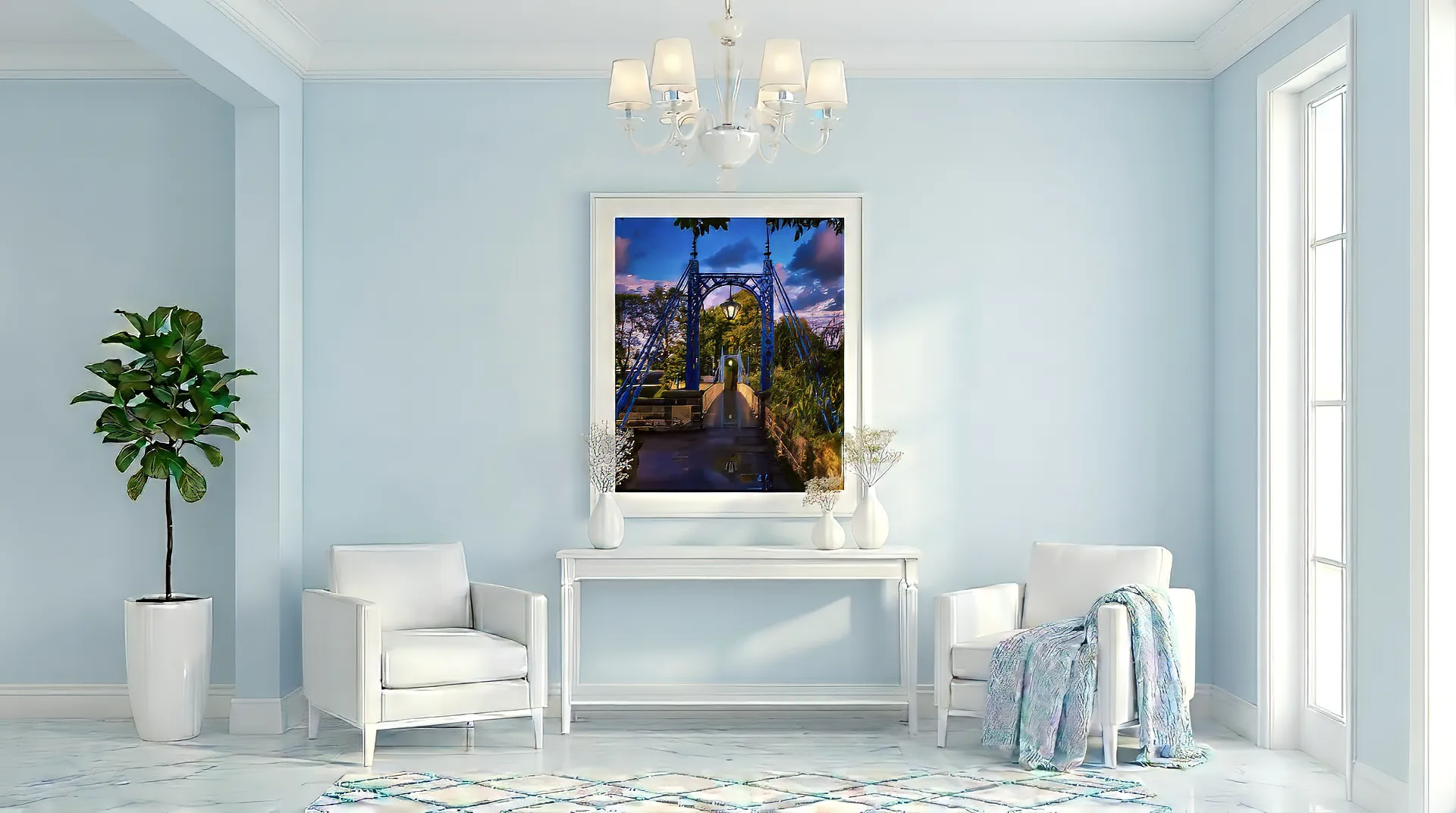The Mill Bridge - Leamington Spa -framed on wall